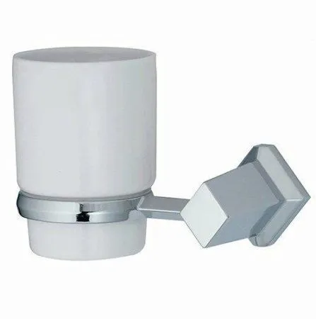 Стакан WasserKRAFT Aller K-1128C керамика, белый, хром