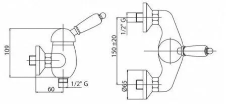 Смеситель Cezares Elite ELITE-D-03/24-M для душа