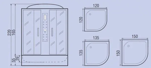 Душевая кабина River Temza 120/120/55 МТ