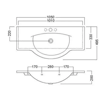 Раковина Hatria Sophie YU9001 105