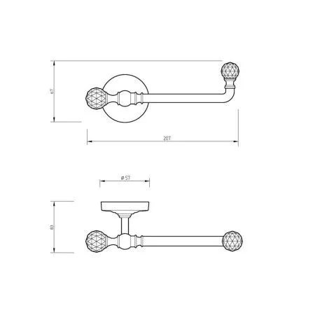 Держатель туалетной бумаги Migliore Amerida 16558 бронза/swarovski