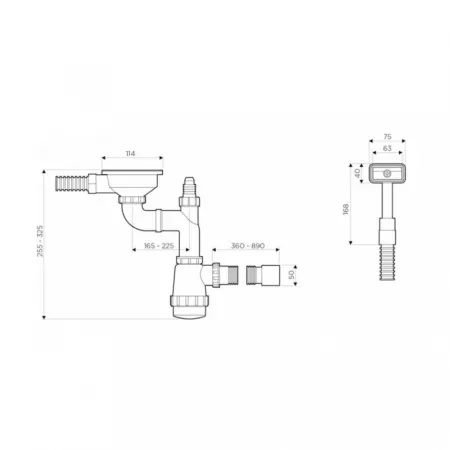Слив-перелив для мойки Omoikiri WK-1-S-IN нержавеющая сталь