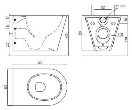 Унитаз подвесной Senda 0021 S satin