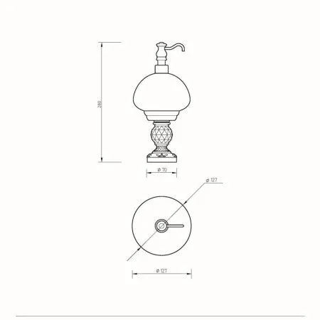 Дозатор Migliore Cristalia 16767 настольный, бронза/swarovski