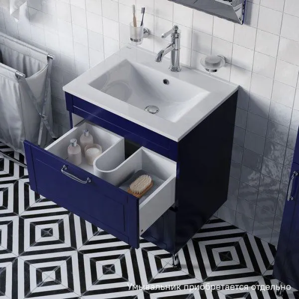 Тумба напольная, 60 см, синий, Oxford, IDDIS,OXF60N0i95 подходит умыв. 0136000i28