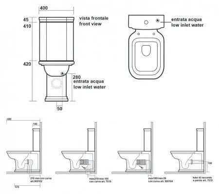 Бачок для унитаза Kerasan Waldorf 418101