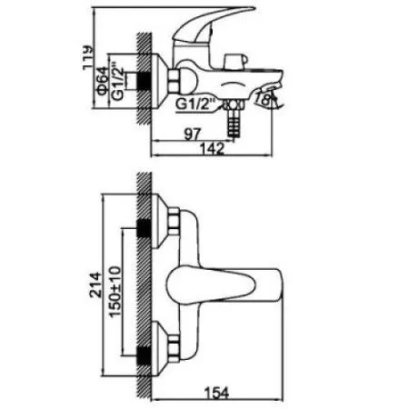 Смеситель Ledeme L3038-B хром