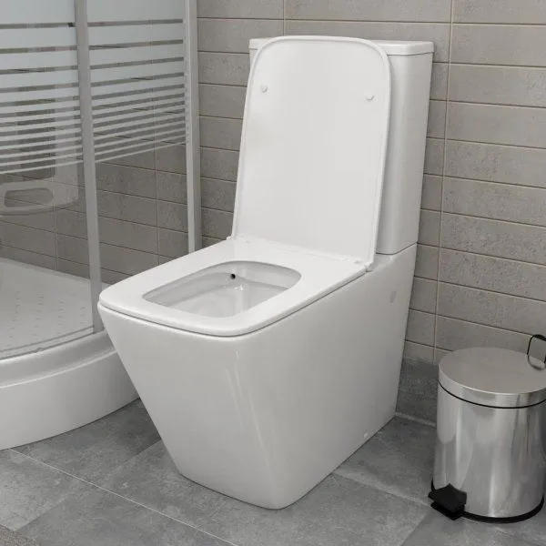 Унитаз напольный безободковый Teymi Helmi, сиденье микролифт T40308