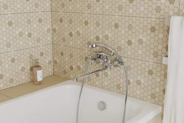 Смеситель для ванны с длинным поворотным изливом RUSH Bianki (BI7650-51)