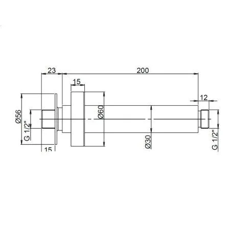 Кронштейн для верхнего душа Paini 50LKPJQX74VX4TGD62BH0BDLIMLDT 200 мм, круглый, брашированное золото PVD