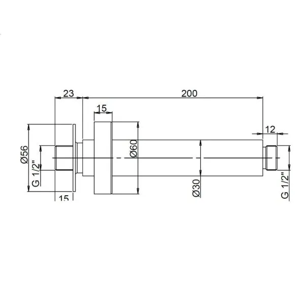 Кронштейн для верхнего душа Paini 50LKPJQX74VX4TGD62BH0BDLIMLDT 200 мм, круглый, брашированное золото PVD