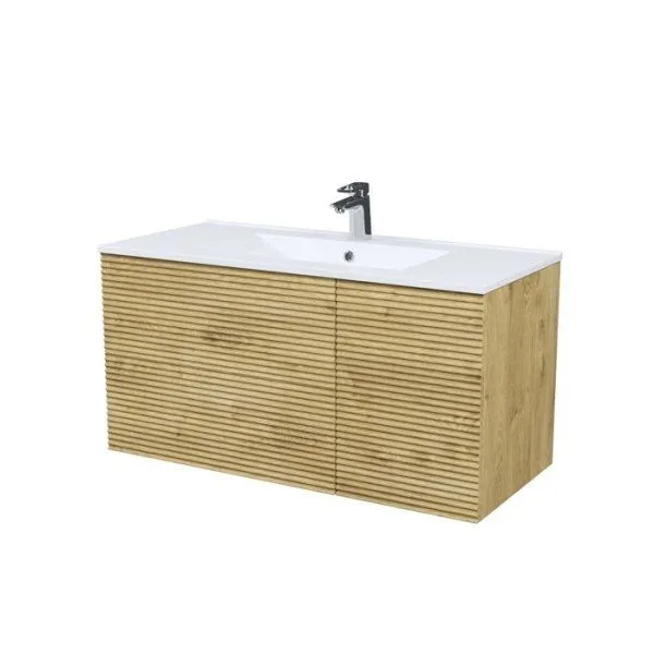 Тумба с умывальником, подвесная, 100 см, дуб светлый, Bild, IDDIS, BIL10V0i95K