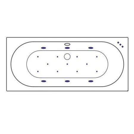 Акриловая ванна Excellent Oceana WAEX.OCE18.RELAX.GL 180x80  с гидромассажем, белый/золото