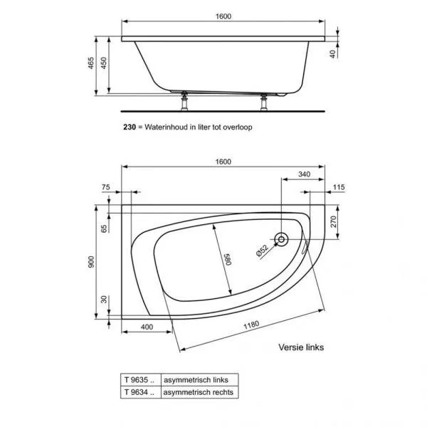Акриловая ванна Ideal Standard Playa T963501 160x90