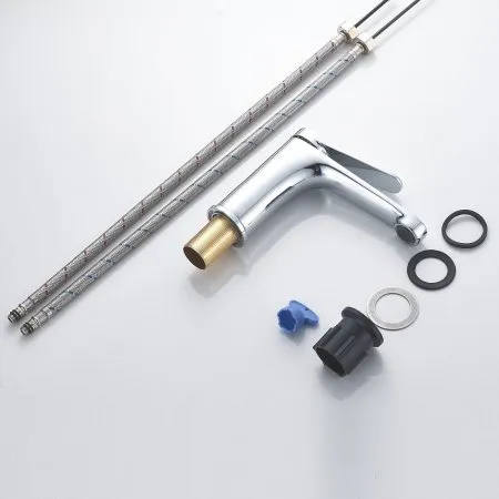 Смеситель для раковины однорычажный с гайкой Shevanik S6201, Хром