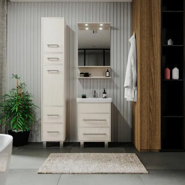 Зеркало Бриклаер ЧИЛИ 55 см, светлая лиственница