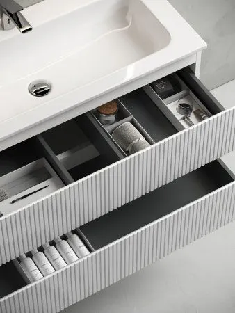 Тумба подвесная SANCOS Snob T 790х445х500, c двумя ящиками оснащенными доводчиками, Bianco, SNT80W