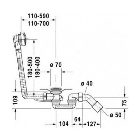 Слив-перелив для ванны Duravit 790204000001000