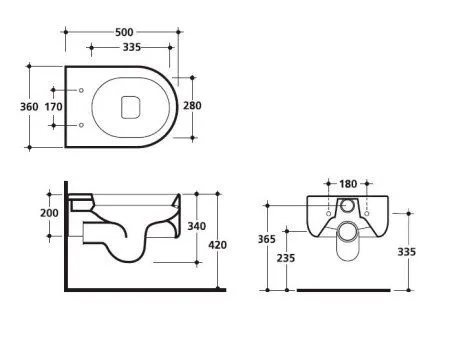 Чаша для подвесного унитаза Kerasan Flo 311501 белый