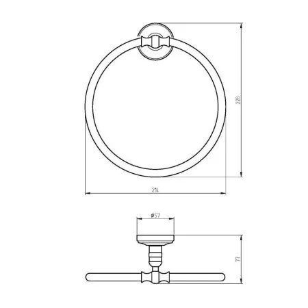 Полотенцедержатель Migliore Mirella 17322 кольцо, золото