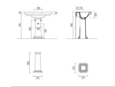 Пьедестал для раковины GSI Classic 877011 белый