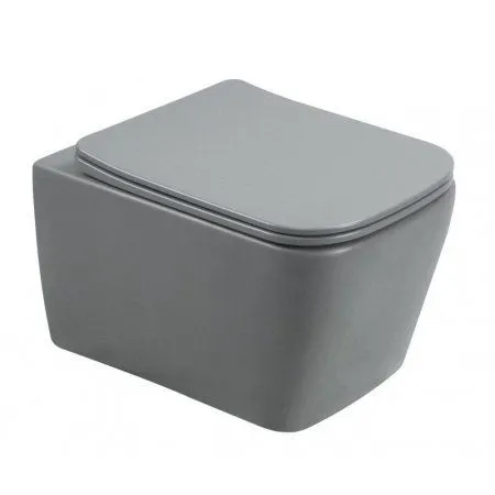 Унитаз подвесной Esbano Tiron-C безободковый, Matt Grey - купить в Москве по низкой цене в интернет-магазине с доставкой по всей России | HITsant Унитаз подвесной Esbano Tiron-C безободковый, Matt Grey