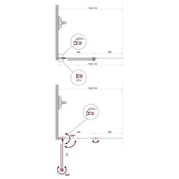 Шторка на ванну BelBagno Uno UNO-V-2-110/150-C-Cr прозрачное стекло