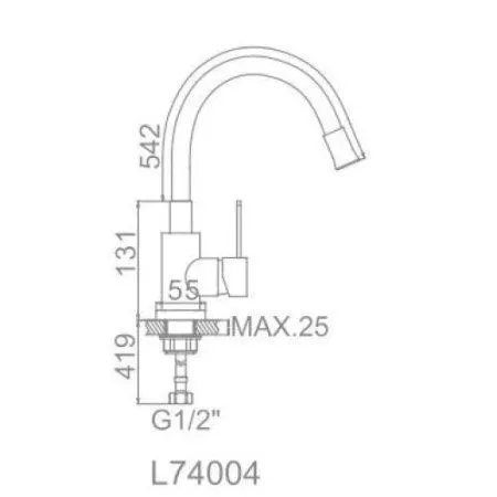 Смеситель Ledeme L74004-9 серый