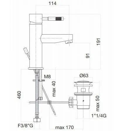 Смеситель для раковины Webert Rimini RI830102740, белый