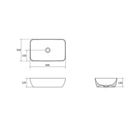 Раковина Ravak UNI 500 R SLIM XJX01150001
