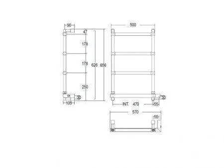 Полотенцесушитель электрический Margaroli Sole 542-4 черный матовый