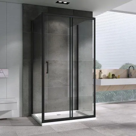 Душевой уголок ABBER Schwarzer Diamant AG30100B-S70B-S70B прозрачное/черный