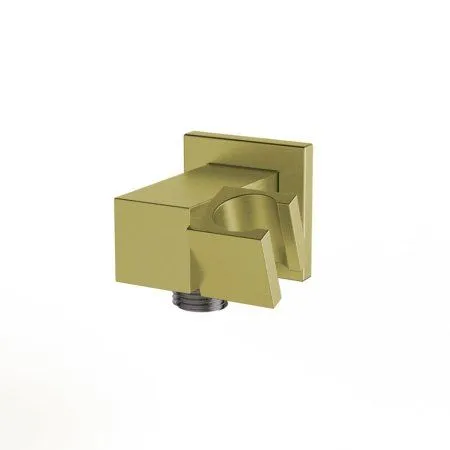 Вывод для воды PAINI 50EGPJQR48RF0QCBQ квадратный, с держателем для лейки, брашированный золото PVD