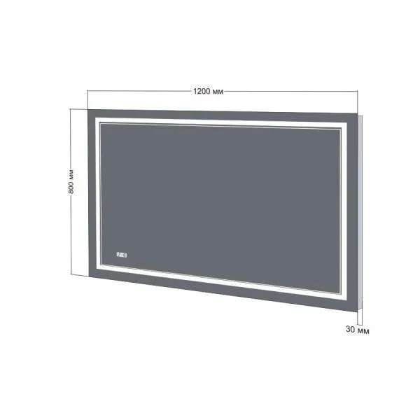 Зеркало Бриклаер Эстель-2 120 с подсветкой LED, на взмах руки, часы