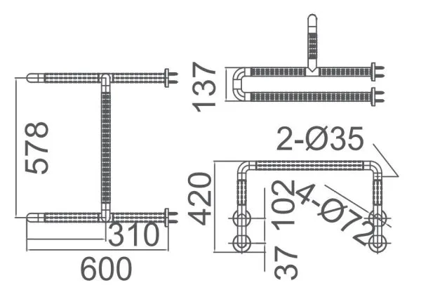 Поручень ARROW AG5618NO белый