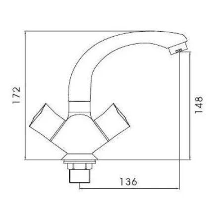 Смеситель Ledeme L1087-2 хром