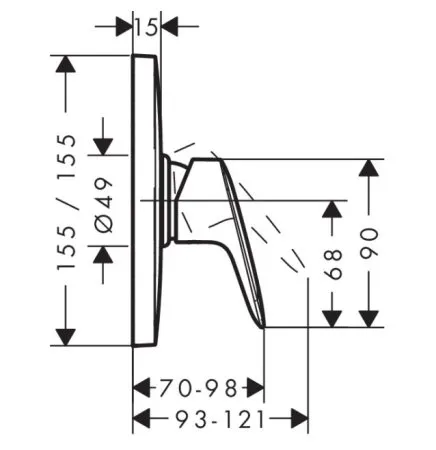 Смеситель Hansgrohe Logis 71607000 для душа, внешняя часть