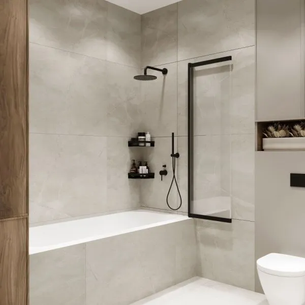 Шторка на ванну Terminus Ното 1CS150х90BT 150х90 тонированное стекло/черный - купить в Москве по низкой цене в интернет-магазине с доставкой по всей России | HITsant Шторка на ванну Terminus Ното 1CS150х90BT 150х90 тонированное стекло/черный