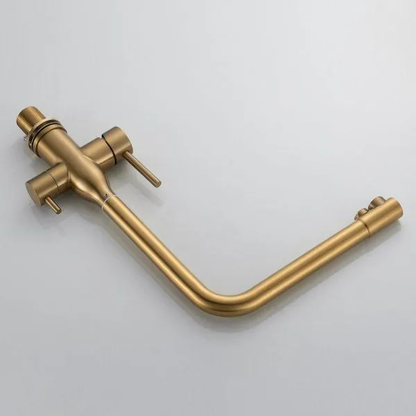 Смеситель для кухни с каналом для фильтрованной воды Shevanik S2QF48CXG,Золотой сатин