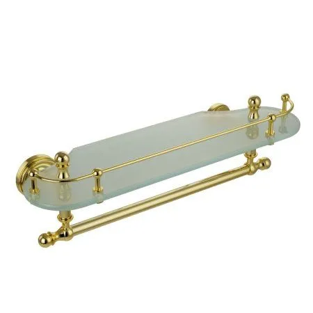 Полка Migliore Mirella 17329 с полотенцедержателем, золото