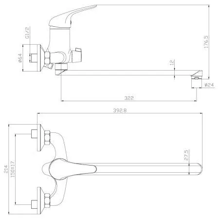 Смеситель для ванны Rossinka Y (Y40-32)