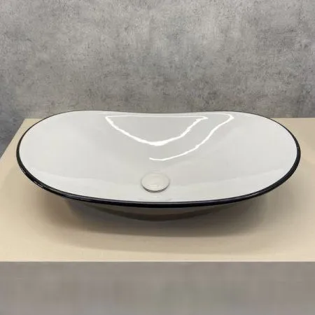 Раковина Comforty 7811ABW черный/белый