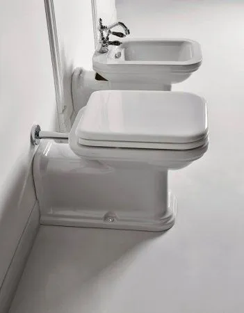 Унитаз приставной Kerasan Waldorf 411601bi (65 см) удлиненный - купить в Москве по низкой цене в интернет-магазине с доставкой по всей России | HITsant Унитаз приставной Kerasan Waldorf 411601bi (65 см) удлиненный