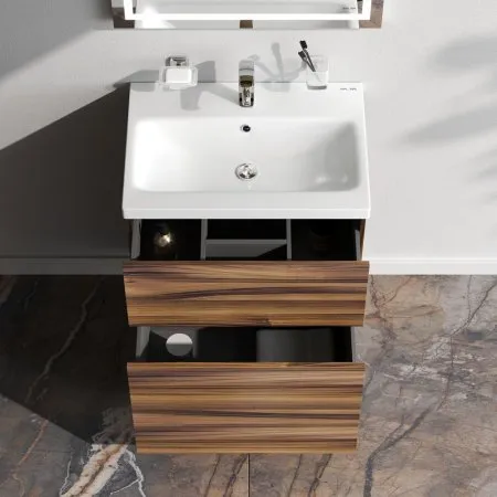 База под раковину, напольная, 60 см, 2 ящика, орех AM.PM Gem M90FSX0602HF