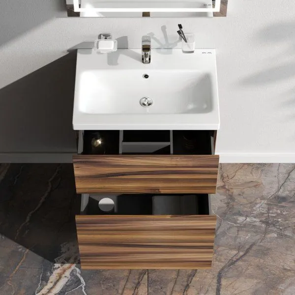 База под раковину, напольная, 60 см, 2 ящика, орех AM.PM Gem M90FSX0602HF