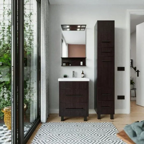 Тумба под раковину напольная Бриклаер ЧИЛИ венге, 60 см