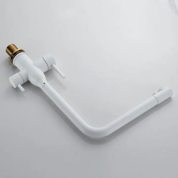 Смеситель для кухни с каналом для фильтрованной воды Shevanik S2LV48QVC,Белый