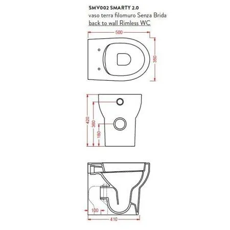 Унитаз приставной ArtCeram Smarty SMV002 01;00 белый глянцевый