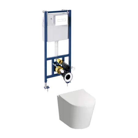 Комплект Omnires Tampa TAMPASETBPBP подвесной унитаз + инсталляция + кнопка смыва белая