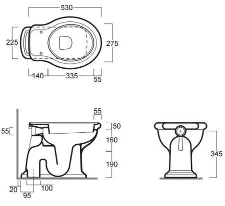 Унитаз приставной Simas Lante LA01bi вертикальный выпуск